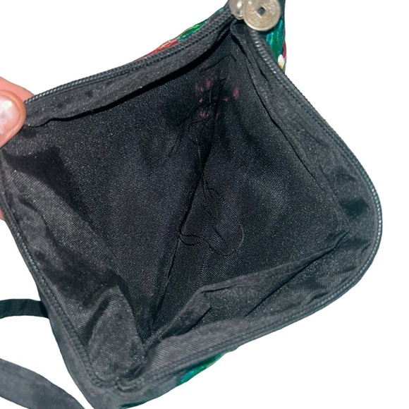 Black Colorful Clutch Wristlet Flower Embroidered Clutch - Picture 4 of 10